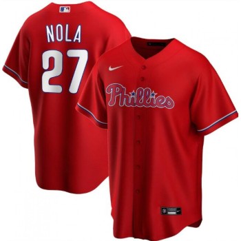 Men's Philadelphia Phillies #27 Aaron Nola Red Cool Base Stitched Jersey Men's Philadelphia Phillies #27 Aaron Nola Red Cool Base Stitched Jersey