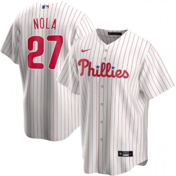Men's Philadelphia Phillies #27 Aaron Nola White Cool Base Stitched Jersey Men's Philadelphia Phillies #27 Aaron Nola White Cool Base Stitched Jersey