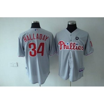 Men's Philadelphia Phillies #34 Roy Halladay Grey Cool Base Stitched Jersey Men's Philadelphia Phillies #34 Roy Halladay Grey Cool Base Stitched Jersey