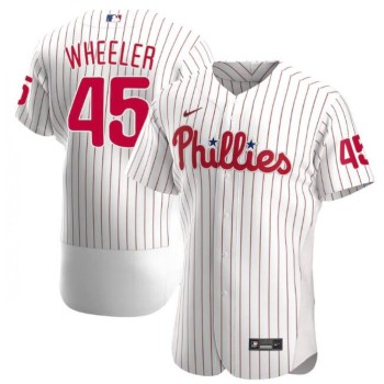 Men's Philadelphia Phillies #45 Zack Wheeler White Flex Base Stitched Jersey Men's Philadelphia Phillies #45 Zack Wheeler White Flex Base Stitched Jersey
