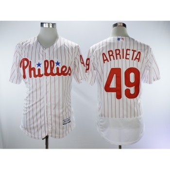 Men's Philadelphia Phillies #49 Jake Arrieta White Flexbase Stitched MLB Jersey Men's Philadelphia Phillies #49 Jake Arrieta White Flexbase Stitched MLB Jersey