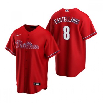 Men's Philadelphia Phillies #8 Nick Castellanos Red Cool Base Stitched Jersey Men's Philadelphia Phillies #8 Nick Castellanos Red Cool Base Stitched Jersey