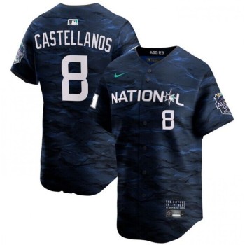 Men's Philadelphia Phillies #8 Nick Castellanos Royal 2023 All-star Cool Base Stitched Jersey Men's Philadelphia Phillies #8 Nick Castellanos Royal 2023 All-star Cool Base Stitched Jersey