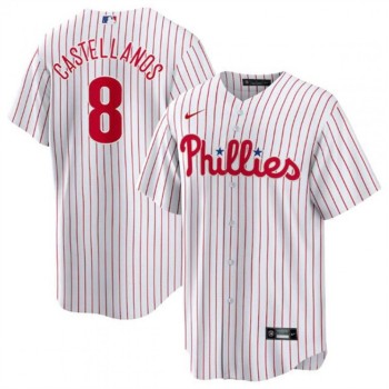 Men's Philadelphia Phillies #8 Nick Castellanos White Cool Base Stitched Jersey Men's Philadelphia Phillies #8 Nick Castellanos White Cool Base Stitched Jersey