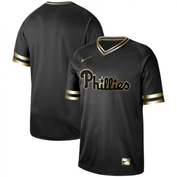Men's Philadelphia Phillies Black Gold Stitched MLB Jersey Men's Philadelphia Phillies Black Gold Stitched MLB Jersey