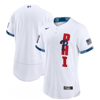 Men's Philadelphia Phillies Blank 2021 White All-Star Flex Base Stitched MLB Jersey Men's Philadelphia Phillies Blank 2021 White All-Star Flex Base Stitched MLB Jersey