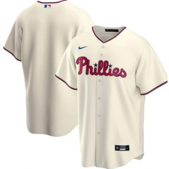 Men's Philadelphia Phillies Blank Cream Cool Base Stitched Jersey Men's Philadelphia Phillies Blank Cream Cool Base Stitched Jersey