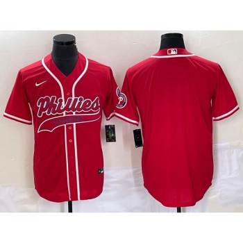 Men's Philadelphia Phillies Blank Red Cool Base Stitched Baseball Jersey Men's Philadelphia Phillies Blank Red Cool Base Stitched Baseball Jersey