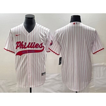 Men's Philadelphia Phillies Blank White Cool Base Stitched Baseball Jersey Men's Philadelphia Phillies Blank White Cool Base Stitched Baseball Jersey