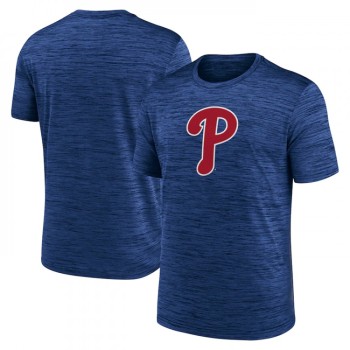 Men's Philadelphia Phillies Blue Team Logo Velocity Performance T-Shirt Men's Philadelphia Phillies Blue Team Logo Velocity Performance T-Shirt