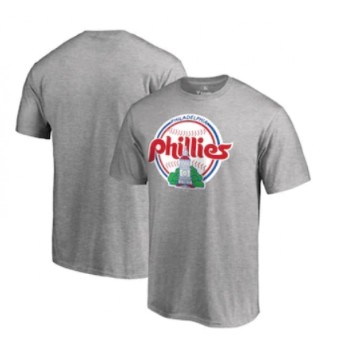 Men's Philadelphia Phillies Grey Cooperstown Collection Forbes T-Shirt Men's Philadelphia Phillies Grey Cooperstown Collection Forbes T-Shirt