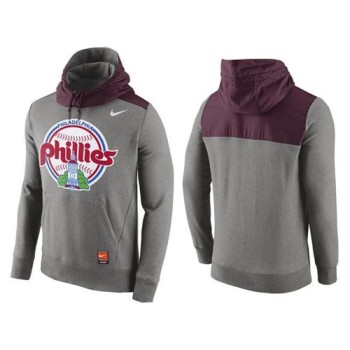 Men's Philadelphia Phillies Gray Cooperstown Collection Hybrid Pullover Hoodie Men's Philadelphia Phillies Gray Cooperstown Collection Hybrid Pullover Hoodie