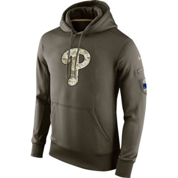 Men's Philadelphia Phillies Olive Salute To Service KO Performance Hoodie Men's Philadelphia Phillies Olive Salute To Service KO Performance Hoodie