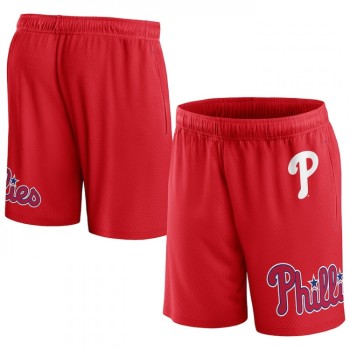 Men's Philadelphia Phillies Red Clincher Mesh Shorts Men's Philadelphia Phillies Red Clincher Mesh Shorts