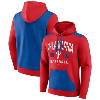 Men's Philadelphia Phillies Royal/Red Chip in Pullover Hoodie Men's Philadelphia Phillies Royal/Red Chip in Pullover Hoodie