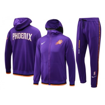 Men's Phoenix Suns 75th Anniversary Purple Performance Showtime Full-Zip Hoodie Jacket And Pants  Suit