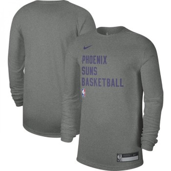 Men's Phoenix Suns Heather Gray 2023/24 Legend On-Court Practice Long Sleeve T-Shirt Men's Phoenix Suns Heather Gray 2023/24 Legend On-Court Practice Long Sleeve T-Shirt