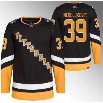 Men's Pittsburgh Penguins #39 Alex Nedeljkovic Black 2021/22 Alternate Primegreen Stitched Jersey