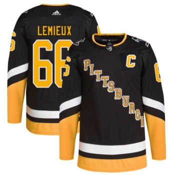 Men's Pittsburgh Penguins #66 Mario Lemieux 2021/2022 Black Stitched Jersey Men's Pittsburgh Penguins #66 Mario Lemieux 2021/2022 Black Stitched Jersey