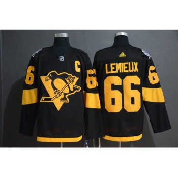 Men's Pittsburgh Penguins #66 Mario Lemieux Black 2019 Stadium Series Stitched NHL Jersey Men's Pittsburgh Penguins #66 Mario Lemieux Black 2019 Stadium Series Stitched NHL Jersey