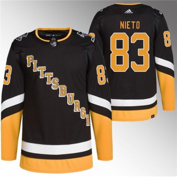 Men's Pittsburgh Penguins #83 Matt Nieto Black 2021/22 Alternate Primegreen Stitched Jersey Men's Pittsburgh Penguins #83 Matt Nieto Black 2021/22 Alternate Primegreen Stitched Jersey