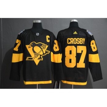 Men's Pittsburgh Penguins #87 Sidney Crosby Black 2019 Stadium Series Stitched NHL Jersey Men's Pittsburgh Penguins #87 Sidney Crosby Black 2019 Stadium Series Stitched NHL Jersey