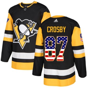 Men's Pittsburgh Penguins #87 Sidney Crosby Black USA Flag Stitched NHL Jersey Men's Pittsburgh Penguins #87 Sidney Crosby Black USA Flag Stitched NHL Jersey