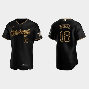 Men's Pittsburgh Pirates #18 Ben Gamel Black Flex Base Stitched Jersey