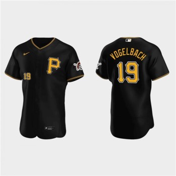Men's Pittsburgh Pirates #19 Daniel Vogelbach Black Flex Base Stitched MLB Jersey Men's Pittsburgh Pirates #19 Daniel Vogelbach Black Flex Base Stitched MLB Jersey