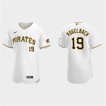 Men's Pittsburgh Pirates #19 Daniel Vogelbach White Flex Base Stitched MLB Jersey Men's Pittsburgh Pirates #19 Daniel Vogelbach White Flex Base Stitched MLB Jersey