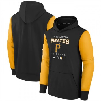 Men's Pittsburgh Pirates Black 2022 City Connect Therma Performance Pullover Hoodie Men's Pittsburgh Pirates Black 2022 City Connect Therma Performance Pullover Hoodie