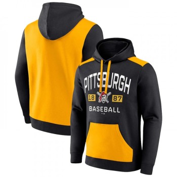 Men's Pittsburgh Pirates Black/Gold Chip in Pullover Hoodie Men's Pittsburgh Pirates Black/Gold Chip in Pullover Hoodie