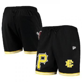 Men's Pittsburgh Pirates Black Mesh Shorts 001 Men's Pittsburgh Pirates Black Mesh Shorts 001