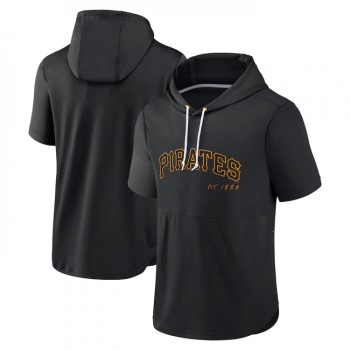 Men's Pittsburgh Pirates Black Sideline Training Hooded Performance T-Shirt Men's Pittsburgh Pirates Black Sideline Training Hooded Performance T-Shirt