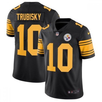 Men's Pittsburgh Steelers #10 Mitchell Trubisky Black Color Rush Limited Stitched Jersey Men's Pittsburgh Steelers #10 Mitchell Trubisky Black Color Rush Limited Stitched Jersey