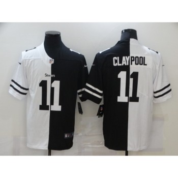 Men's Pittsburgh Steelers #11 Chase Claypool Black And White Limited Stitched Jersey Men's Pittsburgh Steelers #11 Chase Claypool Black And White Limited Stitched Jersey