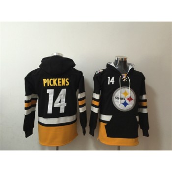 Men's Pittsburgh Steelers #14 George Pickens Black Ageless Must-Have Lace-Up Pullover Hoodie Men's Pittsburgh Steelers #14 George Pickens Black Ageless Must-Have Lace-Up Pullover Hoodie