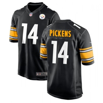 Men's Pittsburgh Steelers #14 George Pickens Black Stitched Jersey Men's Pittsburgh Steelers #14 George Pickens Black Stitched Jersey