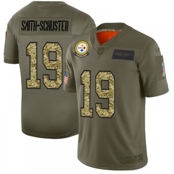 Men's Pittsburgh Steelers #19 JuJu Smith-Schuster 2019 Olive/Camo Salute To Service Limited Stitched NFL Jersey Men's Pittsburgh Steelers #19 JuJu Smith-Schuster 2019 Olive/Camo Salute To Service Limited Stitched NFL Jersey