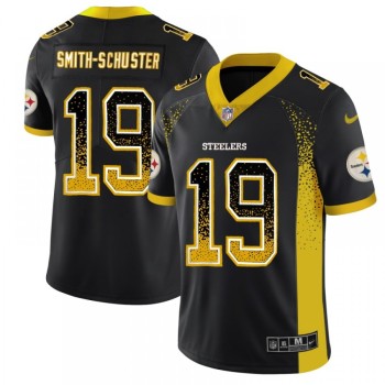 Men's Pittsburgh Steelers #19 JuJu Smith-Schuster Black 2018 Drift Fashion Color Rush Limited Stitched NFL Jersey Men's Pittsburgh Steelers #19 JuJu Smith-Schuster Black 2018 Drift Fashion Color Rush Limited Stitched NFL Jersey