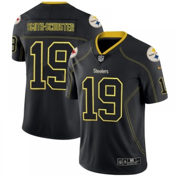 Men's Pittsburgh Steelers #19 JuJu Smith-Schuster Black NFL 2018 Lights Out Color Rush Limited Jersey Men's Pittsburgh Steelers #19 JuJu Smith-Schuster Black NFL 2018 Lights Out Color Rush Limited Jersey