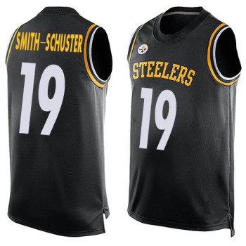Men's Pittsburgh Steelers #19 JuJu Smith-Schuster Black Tank Top Stitched NFL Jersey Men's Pittsburgh Steelers #19 JuJu Smith-Schuster Black Tank Top Stitched NFL Jersey