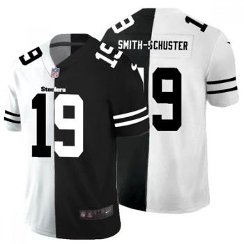 Men's Pittsburgh Steelers #19 JuJu Smith-Schuster Black &White Limited Stitched Jersey Men's Pittsburgh Steelers #19 JuJu Smith-Schuster Black &White Limited Stitched Jersey