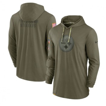 Men's Pittsburgh Steelers 2022 Olive Salute to Service Tonal Pullover Hoodie Men's Pittsburgh Steelers 2022 Olive Salute to Service Tonal Pullover Hoodie
