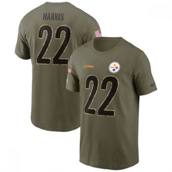 Men's Pittsburgh Steelers #22 Najee Harris 2022 Olive Salute to Service T-Shirt Men's Pittsburgh Steelers #22 Najee Harris 2022 Olive Salute to Service T-Shirt