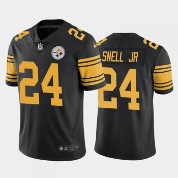 Men's Pittsburgh Steelers #24 Benny Snell Jr. Black Color Rush Limited Stitched Jersey Men's Pittsburgh Steelers #24 Benny Snell Jr. Black Color Rush Limited Stitched Jersey