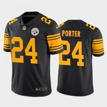 Men's Pittsburgh Steelers #24 Joey Porter Jr. Black 2023 Draft Color Rush Limited Stitched Jersey Men's Pittsburgh Steelers #24 Joey Porter Jr. Black 2023 Draft Color Rush Limited Stitched Jersey