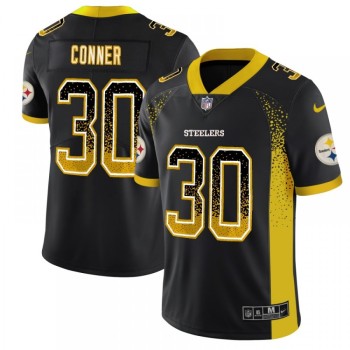 Men's Pittsburgh Steelers #30 James Conner Black 2018 Drift Fashion Color Rush Limited Stitched NFL Jersey Men's Pittsburgh Steelers #30 James Conner Black 2018 Drift Fashion Color Rush Limited Stitched NFL Jersey