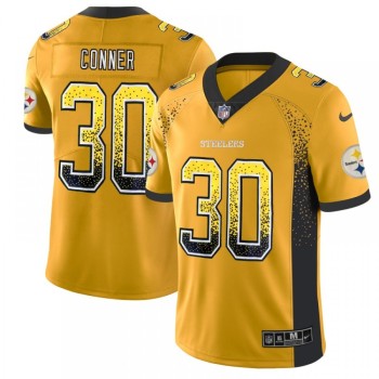 Men's Pittsburgh Steelers #30 James Conner Gold 2018 Drift Fashion Color Rush Limited Stitched NFL Jersey Men's Pittsburgh Steelers #30 James Conner Gold 2018 Drift Fashion Color Rush Limited Stitched NFL Jersey