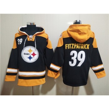 Men's Pittsburgh Steelers #39 Minkah Fitzpatrick Black Ageless Must-Have Lace-Up Pullover Hoodie Men's Pittsburgh Steelers #39 Minkah Fitzpatrick Black Ageless Must-Have Lace-Up Pullover Hoodie